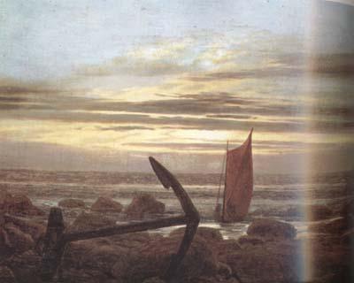 Caspar David Friedrich Moonlit Night with Boats on the Baltic Sea (mk10) Sweden oil painting art